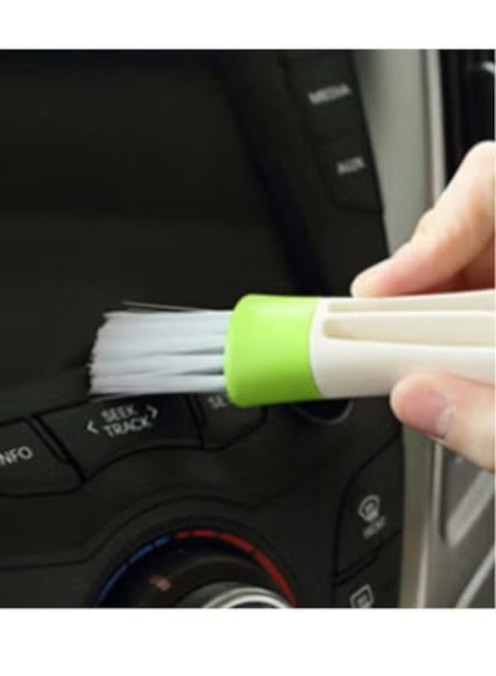 أدوات تنظيف السيارة، فرشاة تنظيف منفذ تكييف الهواء، فرشاة تنظيف فجوات لوحة المفاتيح، أداة إزالة الغبار برأس مزدوج - Image 2