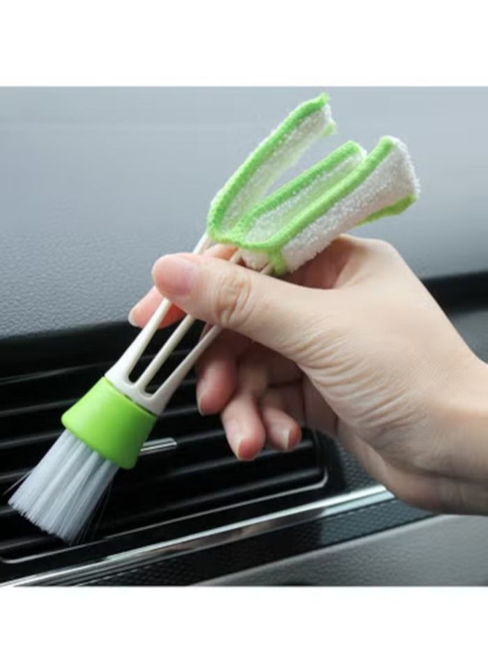 أدوات تنظيف السيارة، فرشاة تنظيف منفذ تكييف الهواء، فرشاة تنظيف فجوات لوحة المفاتيح، أداة إزالة الغبار برأس مزدوج - Image 3