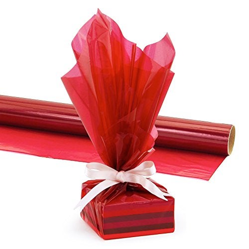 Hygloss Products Cellophane Roll – Cello Wrap in Easy Cutter Box for Crafts, Gifts, and Baskets - 20 Inches x 100 Feet - Red - Image 3