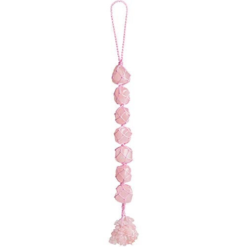 Anjiucc Healing Crystals Home Interior Decoration Car Hanging Ornaments Good Luck Home Decor for Reiki Healing Good Luck Feng Shui Decorations (Rose Quartz) - Image 1