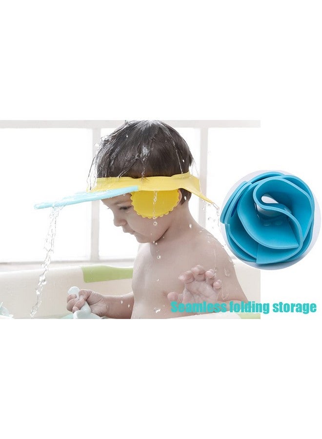 ericotry 3psc Soft Adjustable Baby Kids Bathing Shower Cap Wash Hair Shield Direct Visor Cap(Color Random) - Image 4