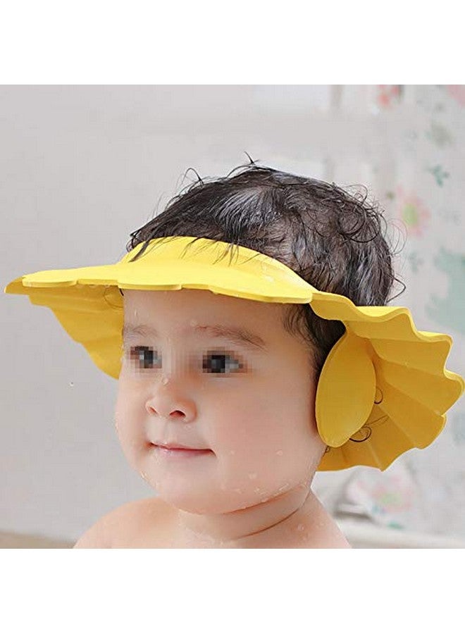 ericotry 3psc Soft Adjustable Baby Kids Bathing Shower Cap Wash Hair Shield Direct Visor Cap(Color Random) - Image 3