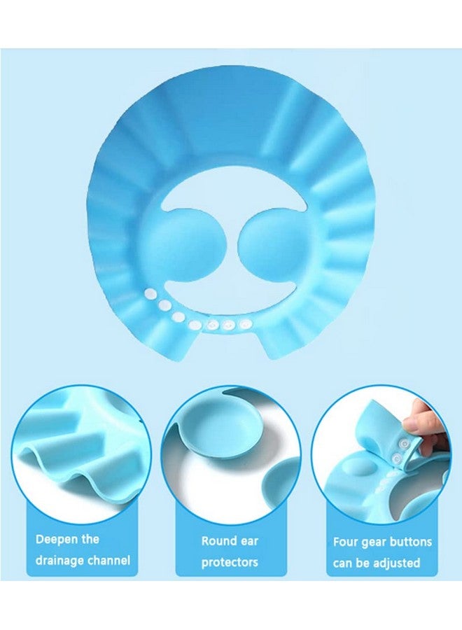 ericotry 3psc Soft Adjustable Baby Kids Bathing Shower Cap Wash Hair Shield Direct Visor Cap(Color Random) - Image 2