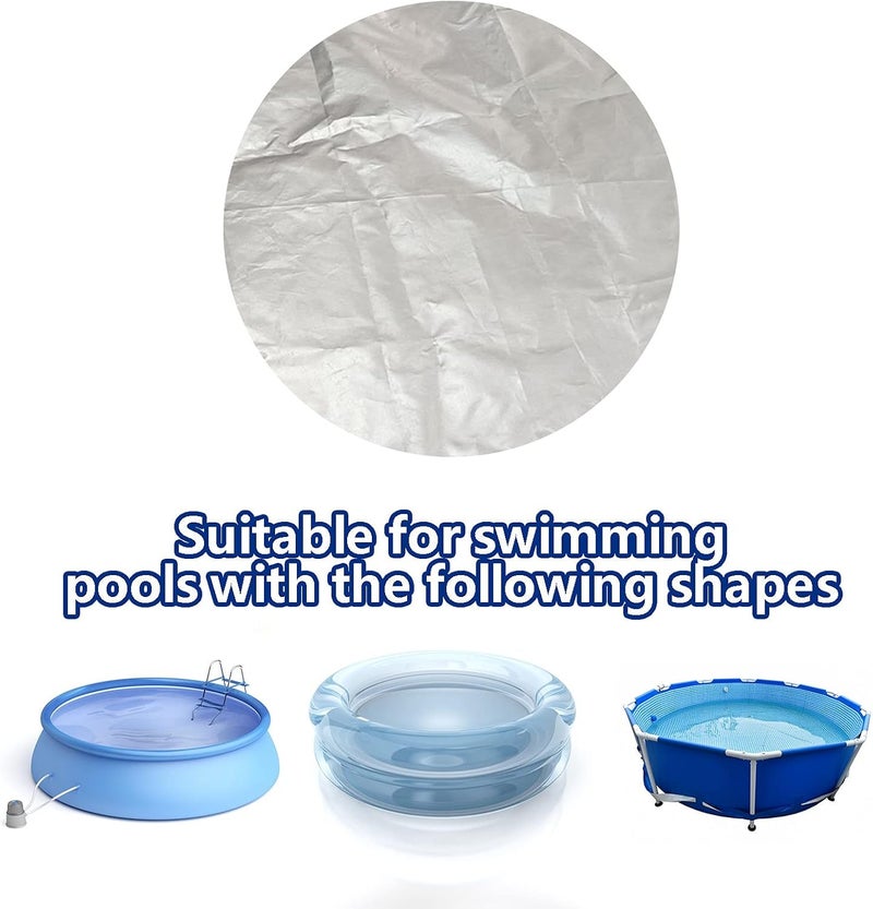woobles 4-15ft Solar Pool Cover, Round Pool Cover for Above Ground Pool In-Ground Pool Frame Swimming Pools Inflatable Pool,Reduce Water Evaporation Keep Warm Rainproof Dust Protector Easy Set (11.8ft, Black) - Image 5