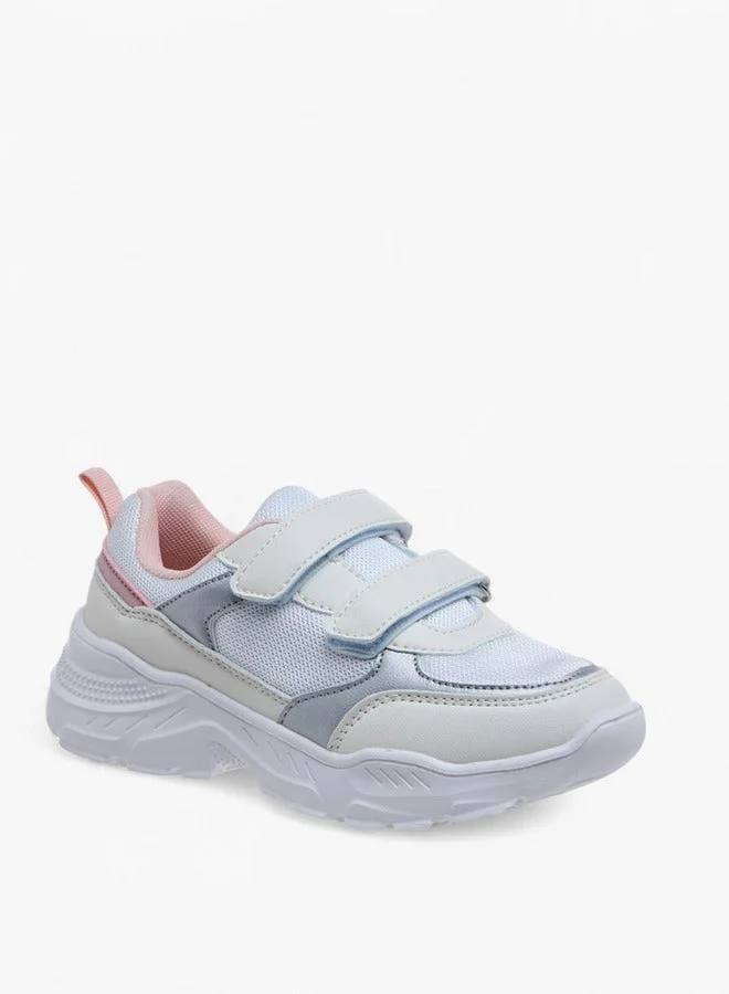 Flora Bella By Shoexpress Panelled Sneakers with Hook and Loop Closure