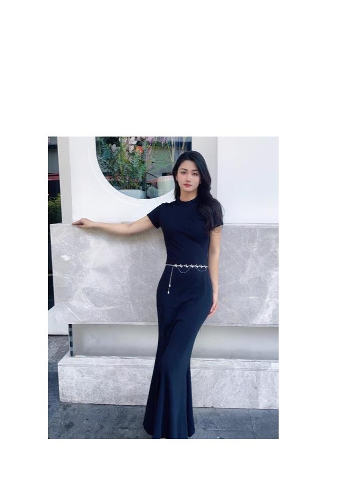 Adjustable Pearl Butterfly Multi layer Design Versatile Waist Chain Strip Dress Accessories  - Image 5