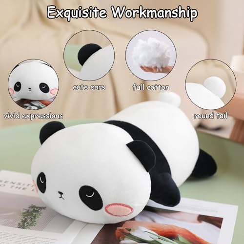 SQEQE Weighted Panda Plush, Weighted Panda Stuffed Animal, Cute Plushies Soft Bear Pillow Toy Gift for Kids Adults 9.8 Inch, 0.8 Lbs - Image 3