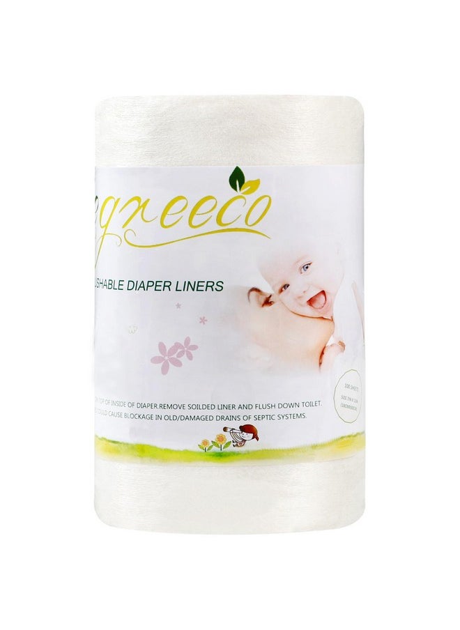 Wegreeco wegreeco Unscented Diaper Liners,Fragance Free and Chlorine Free - 100 Sheets Per Roll (1 Roll)  - Image 1