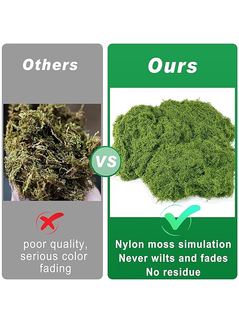 Hoasis Fake Moss,Faux for Plants Indoor Fake Green Moss for Potted Plants 3.5OZ Decor Artificial Faux Crafts Preserved DIY Decorative Table Centerpieces Decor (Dark green) - Image 4