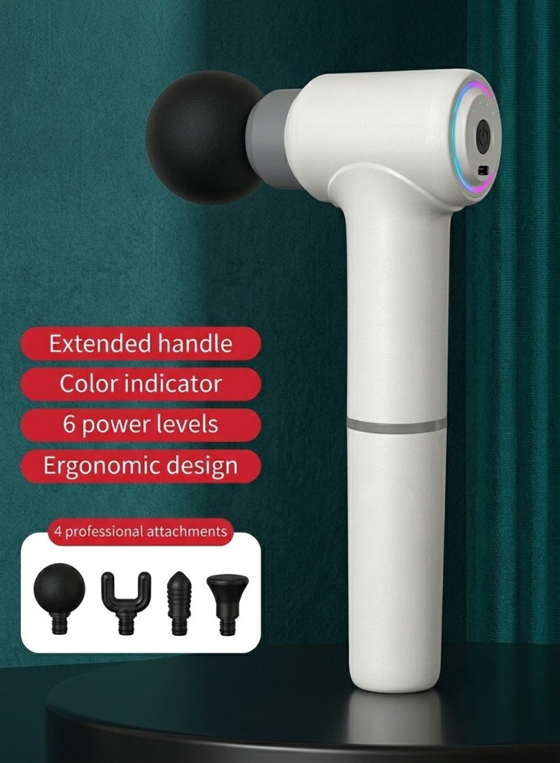 Body Massage Machine for Pain Relief Electric Handheld Massager for Back and Shoulder Full Body Muscle Relaxation Device Rechargeable Battery Massage Gun with 4 Heads - Image 4
