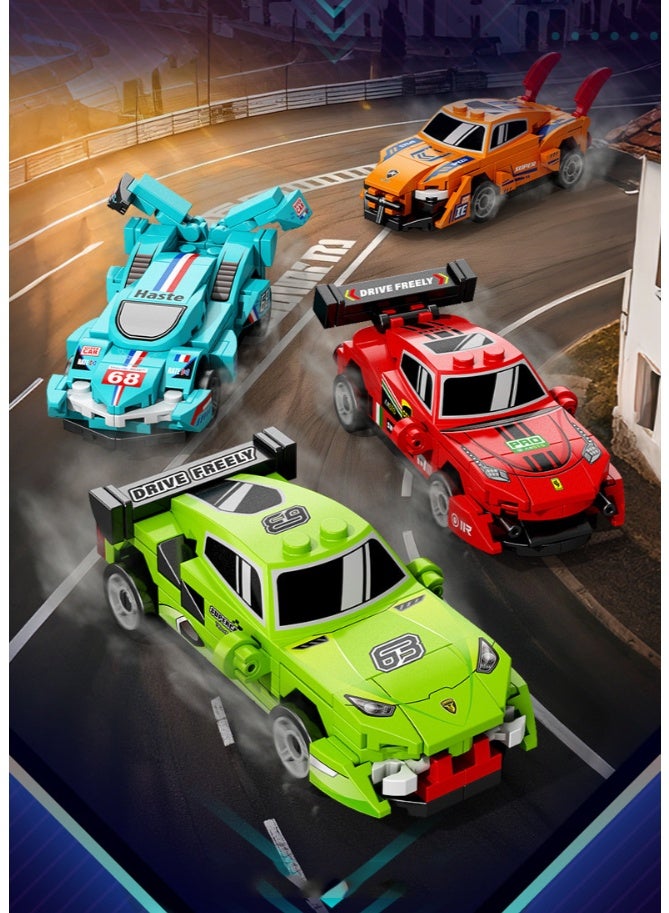 HALAMODO 73PCS Building Blocks Pull-back Sports Car | Pull-Back Racing Car | Kids Creative Assembly Toy | High-Simulation Sports Car Model | ABS Micro Blocks | Powerful Pull-Back Motor | Premium Anti-Slip Tires | Detailed Front Design | Stable Construction - Image 4