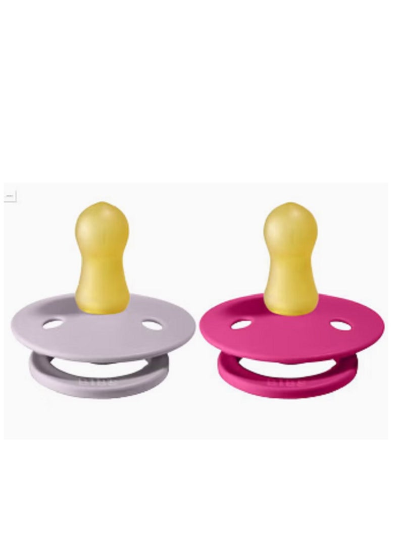 Baby - BIBS Pacifier Size 1, 0 - 6M , 2-Pieces - Dusky Lilac/Raspberry - Image 1
