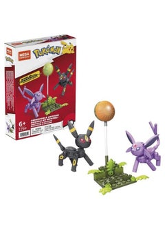 MEGA Pokémon Action Figure Building Toys Umbreon & Espeon With 122 Pieces 2 Poseable Characters 4 Inches Tall Gift Idea For Kids  - Image 2