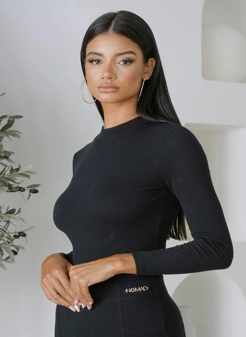 نوماد Organic Cotton Rib Long Sleeve Bodysuit