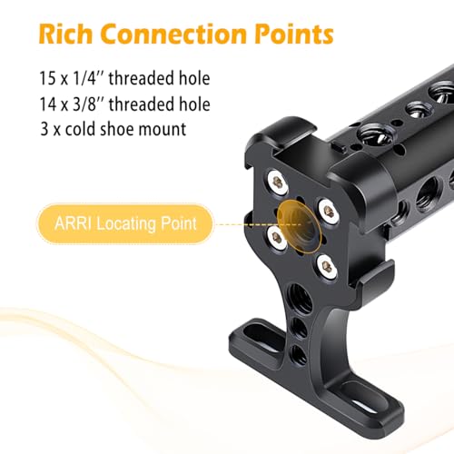 Zeadio Camera Top Handle Grip Handgrip with Triple Cold Shoe Mount for Camera Video Camcorder Rig DSLR Camera Cage - Image 2