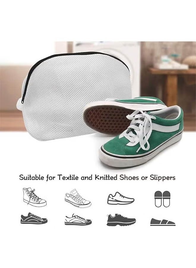 3pcs Zipper Shoe Wash Bag Organizer Reusable Mesh Shoe Laundry Bags Travel Shoe Organization Bag Fit up to Men’s Size 12 for Sneakers, Trainers, Running Shoes (24CM*42CM) - Image 5