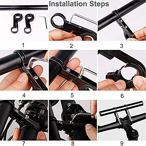 FABSPORTS Black light weight Aluminium Bicycle Handlebar extender for 25.4/31.8 mm for Headlamps, GPS units etc - Image 3