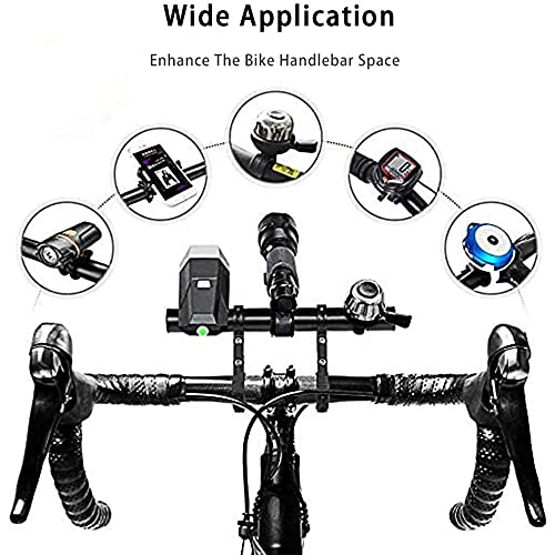 FABSPORTS Black light weight Aluminium Bicycle Handlebar extender for 25.4/31.8 mm for Headlamps, GPS units etc - Image 2