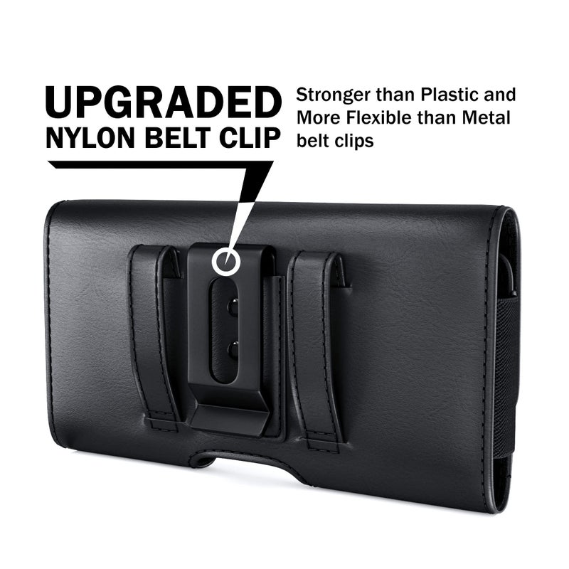 DeBin Cell Phone Case for Samsung Galaxy S25 S24 S23 S22 S21 S20 S10 S9 A10e A01, Belt Holder Holster with Clip, ID Credit Card Slot Pouch for Men (Fits Phone with Case on) Black - Image 4