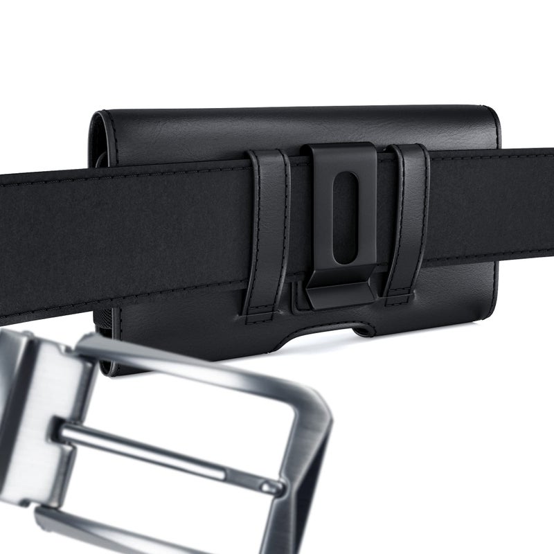 DeBin Cell Phone Case for Samsung Galaxy S25 S24 S23 S22 S21 S20 S10 S9 A10e A01, Belt Holder Holster with Clip, ID Credit Card Slot Pouch for Men (Fits Phone with Case on) Black - Image 5