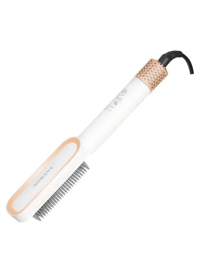 sokany SK-1009 Hair Straightnener Brush 1080F - White - Image 2