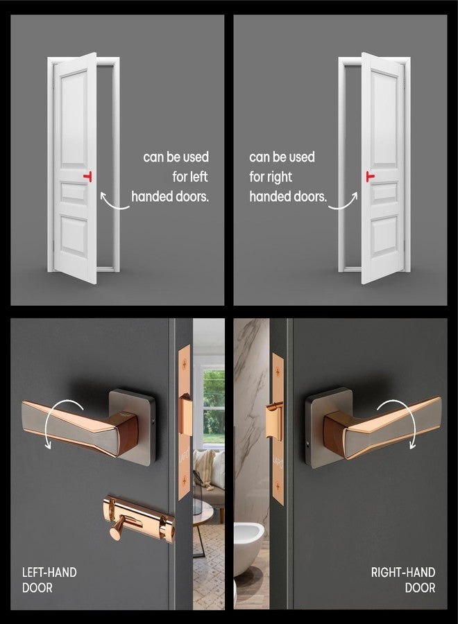 LAPO Heavy Duty Mortise Door Lock Handleset | Rose Gold Matt Finish | Latch & Lockbody | Bathroom, Balcony, Storeroom, Office, Hotel | 3-Year Warranty - Image 5