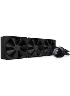 NZXT Kraken 360 AIO Liquid Cooler With 1.54” Square LCD Display, 360mm Radiator, Copper Housing Water Block, 3x F120P SPF Fan, 1800 RPM Fan Speed , 78.02 CFM Air Flow, Black | RL-KN360-B1