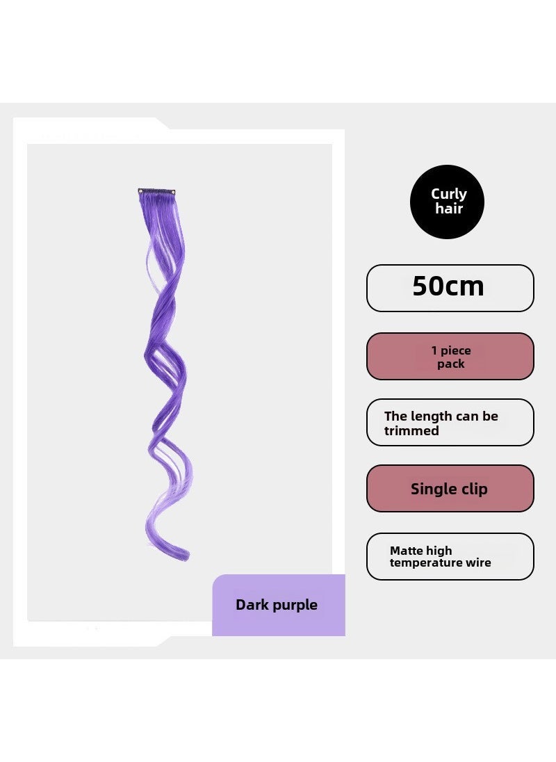 Generic Long Hair Extension Highlight Clip-On dark purple 