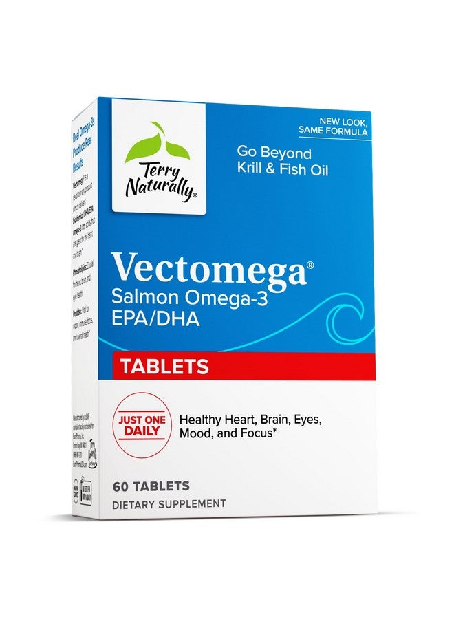 Terry Naturally Vectomega - 60 Tablets - Omega-3 from Salmon, Including EPA & DHA - Non-GMO, Gluten Free - 60 Servings - Image 1