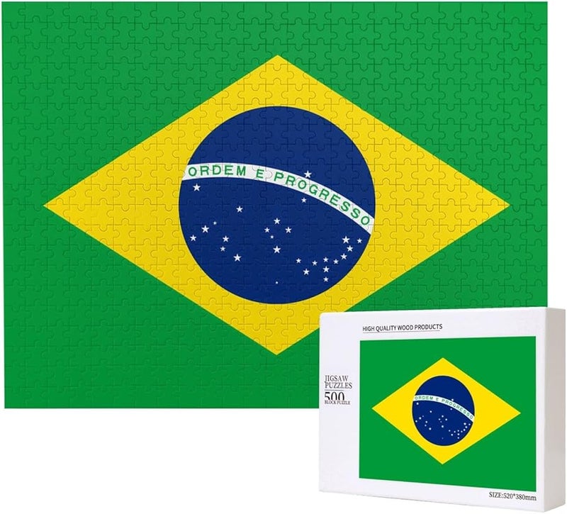 Brazilian Flag Jigsaw Puzzle 500 Pieces Adults Home Decor Birthday Party Gift - Image 2