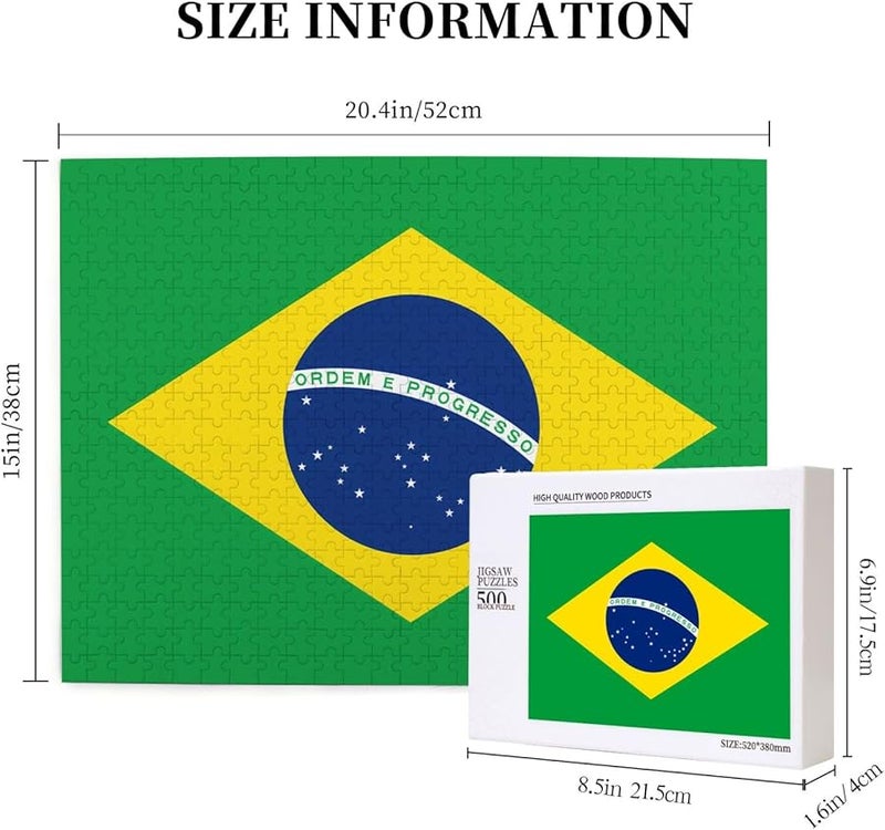 Brazilian Flag Jigsaw Puzzle 500 Pieces Adults Home Decor Birthday Party Gift - Image 5