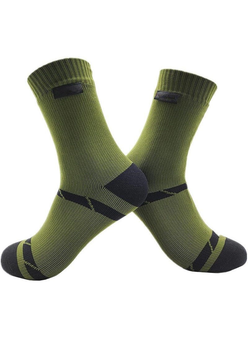 Waterproof Socks For Hiking And Outdoor Adventures. Waterproof And Breathable Ski Socks.(Green)  - Image 1