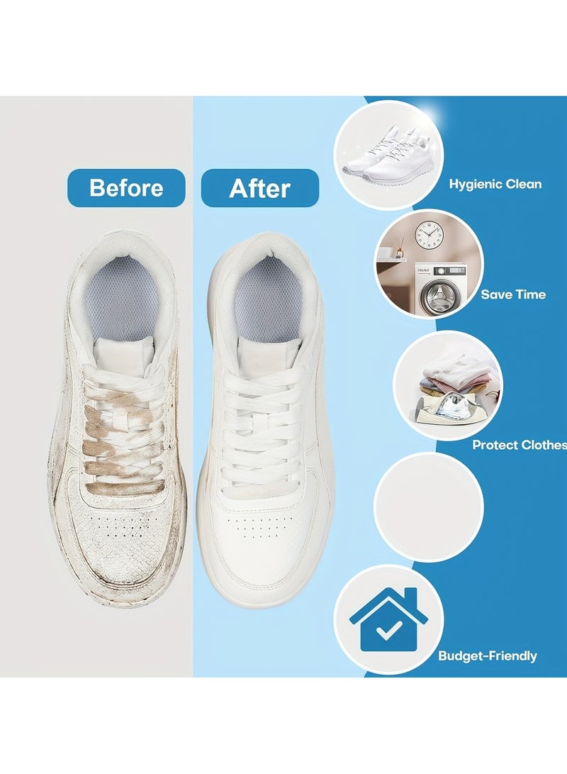 حقيبة غسيل أحذية من الألياف الناعمة بزاوية 360 درجة - حقيبة غسيل متينة قابلة لإعادة الاستخدام وقابلة للغسل في الغسالة بسحاب إغلاق، مصنوعة من قماش الشنيل المقاوم للبهتان والألوان الثابتة، مناسبة للأح - Image 3