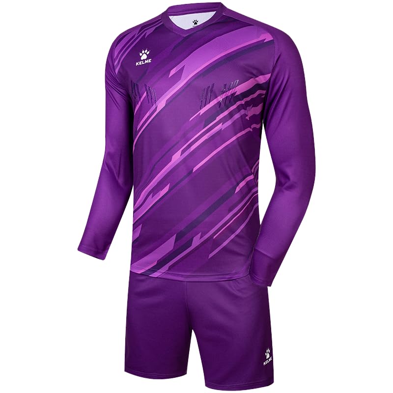 KELME Men's Soccer Goalie Jerseys,Padded Goalkeeper Kit,Youth Goalie Shirt and Pants with Socks Red X-Large - Image 4