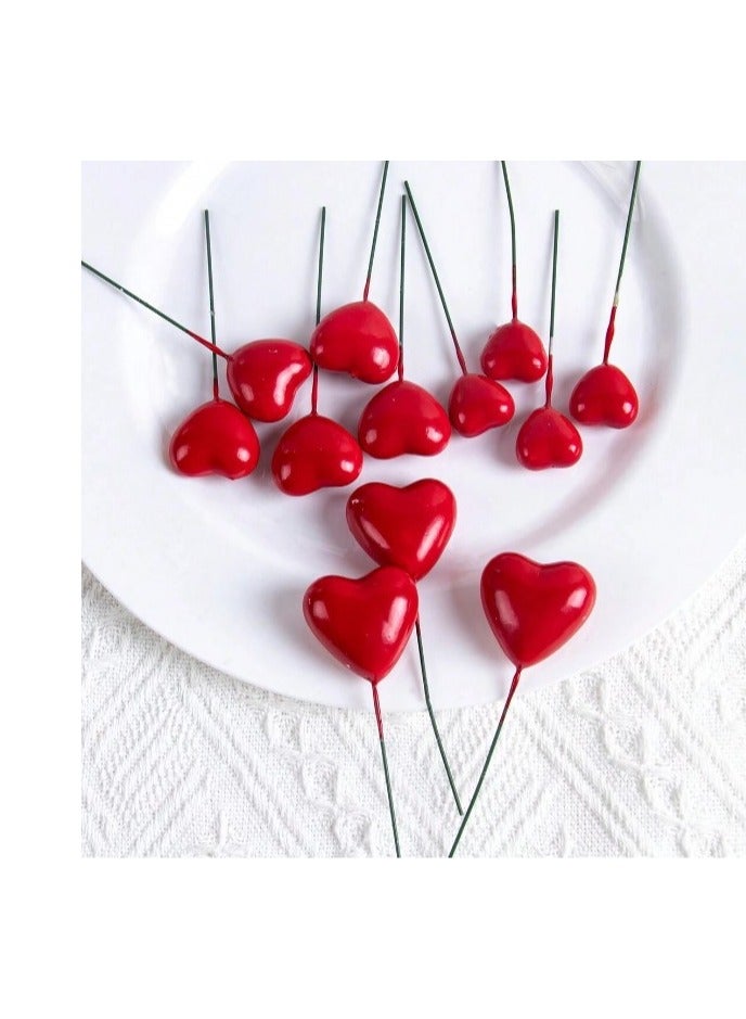 اعواد زينة و تغريسات لتزيين الكيك بمناسبة حفلات الخطوبة و الزفاف على شكل قلوب 20 قطعة - Image 1