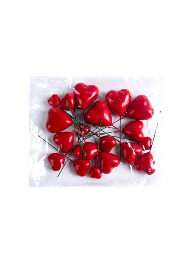 اعواد زينة و تغريسات لتزيين الكيك بمناسبة حفلات الخطوبة و الزفاف على شكل قلوب 20 قطعة - Image 2