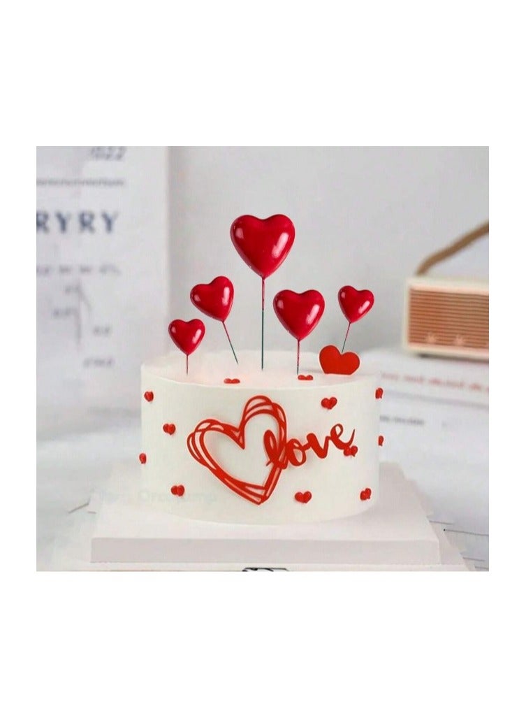 اعواد زينة و تغريسات لتزيين الكيك بمناسبة حفلات الخطوبة و الزفاف على شكل قلوب 20 قطعة - Image 4