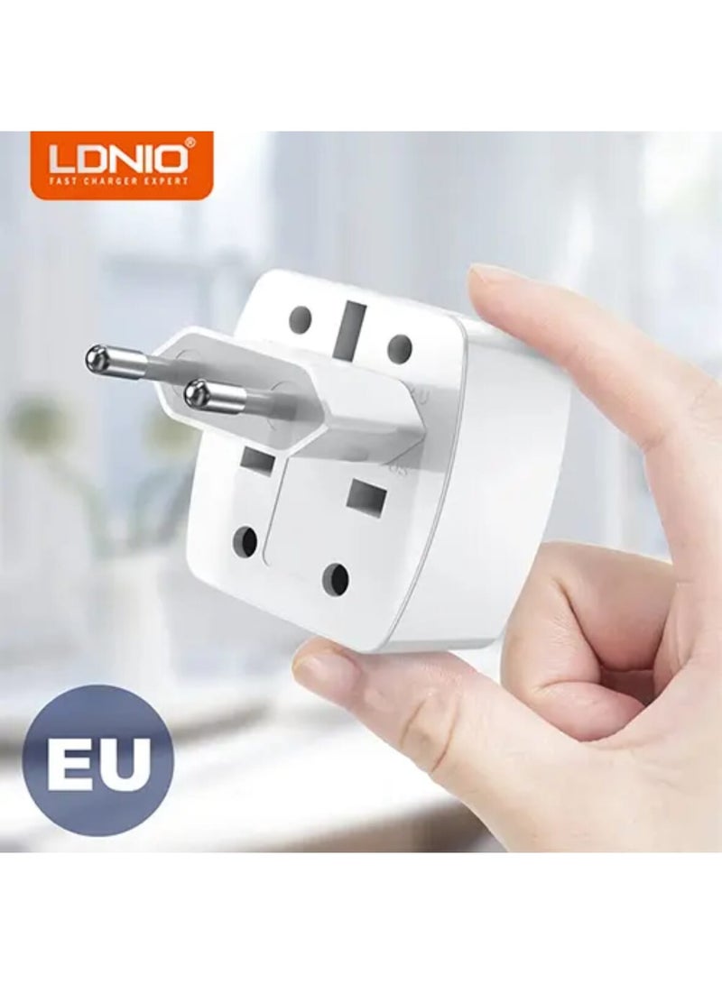 لدنيو محول طاقة Ldnio Z4 صغير الحجم ومتعدد الاستخدامات للتوافق مع الأجهزة العالمية باللون الأبيض - Image 2