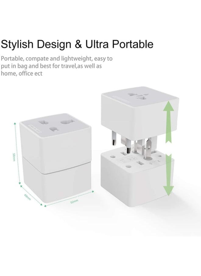 LDNIO - Z4 Universal Plug Adapter ABS VO With UK/EU/US/AU Pin & 2 Universal Socket (6A) - White - Image 1