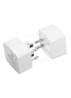 Z4 Universal Plug Adapter ABS VO With UK/EU/US/AU Pin & 2 Universal Socket (6A) - White