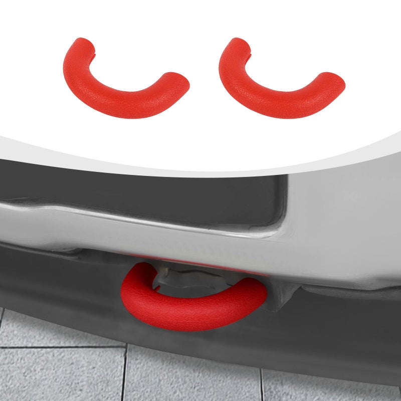 RAZPOY Tow Hook Cover fit for Ford F150 20042024 Front Bumper Tow Hooks Hitch Accessories Red