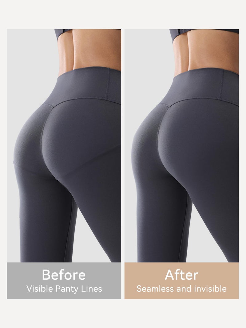 LUCKMEEY Cotton Thongs for Women Seamless Thongs for Women No Show Thong Panty Liners Workout G-String Thongs Underwear Oatmilk Skin Small - Image 2