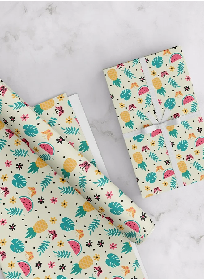 Share the Love Fruity Wrapping Paper Pack – 4 Sheets (50 cm x 70 cm Each)