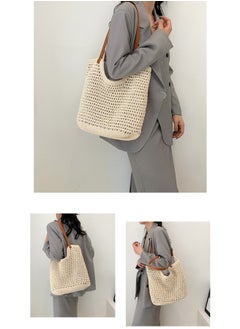 BLLE ROWN Stylish Woven Summer Beach Tote Bag for Women Breathable Crochet Shoulder Bag for Ladies Casual Commute Bags For Girls,College,Daily Use,Vacation  - Image 2