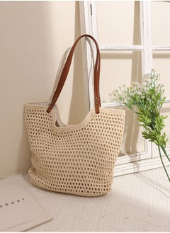 BLLE ROWN Stylish Woven Summer Beach Tote Bag for Women Breathable Crochet Shoulder Bag for Ladies Casual Commute Bags For Girls,College,Daily Use,Vacation  - Image 4