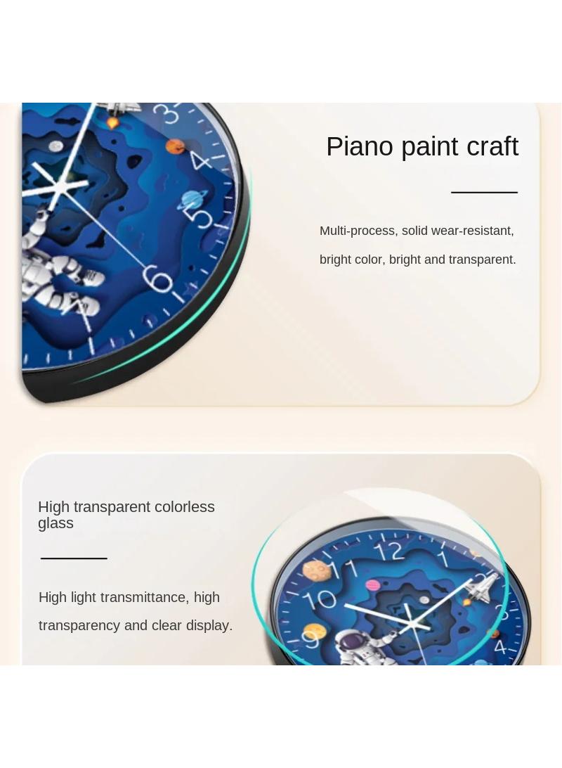 14 Inch Wall Clock Space Exploration Astronaut Spaceship Clocks For Children Bedroom Living Room Home Decor - Image 3