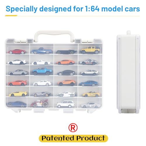 Saichotoy Storage Case for Hot Wheels - Carrying Display Case for 1/64 Scale Toy Cars, 48-Slot Double-Sided Transparent Organizer with Built-in Steps Prevent Sliding & Adjustable Dividers - Image 5