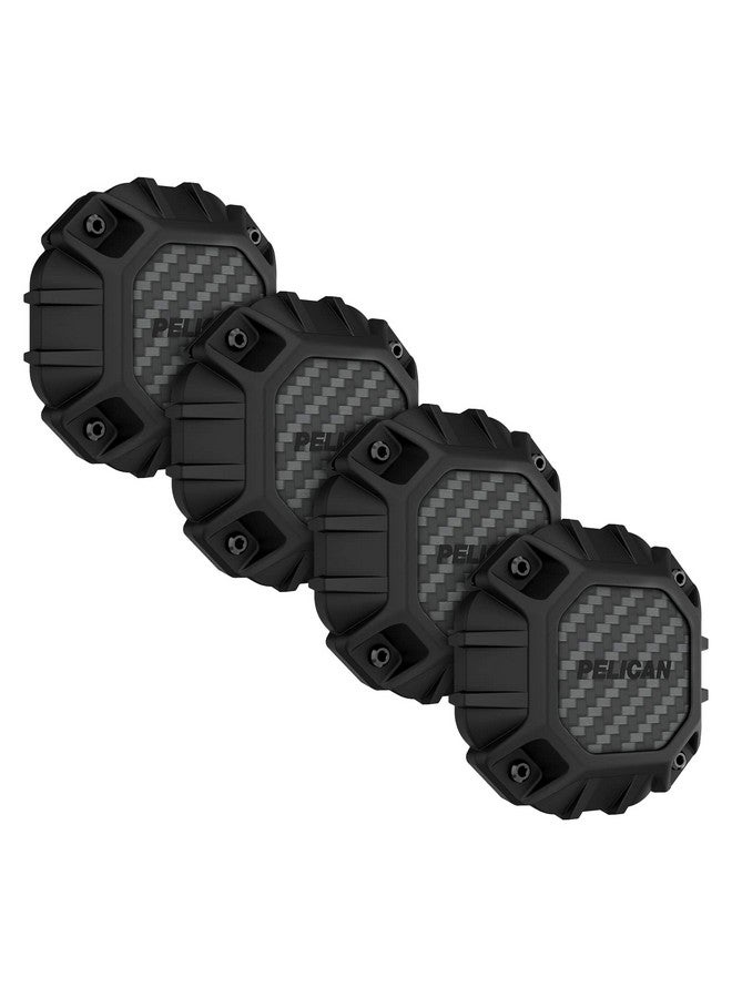 بيلكان حامل Apple AirTag من Pelican Marine مكون من 4 قطع مقاوم للماء IP68 | حافظة Air Tag مع ملصق لاصق 3M | غطاء AirTag مقاوم للصدمات | حامل AirTag مخفي مثبت على حامل للسفر والأمتعة والدراجات والسيارات | أسود - Image 1