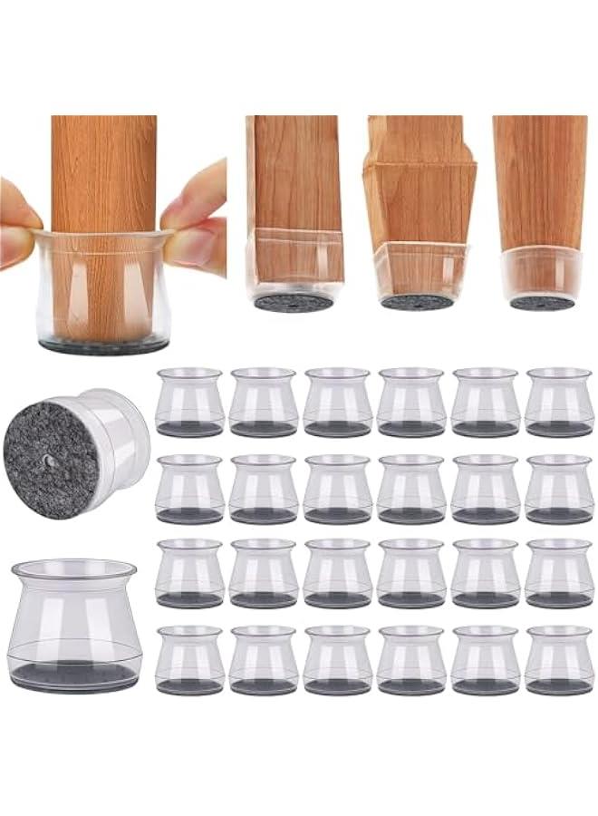 TRASSLE Chair Leg Floor Protectors 24PCS Furniture Sliders for Hardwood Floors, Silicone Chair Leg Protectors for Protecting Floors from Scratches and Noise - Image 1
