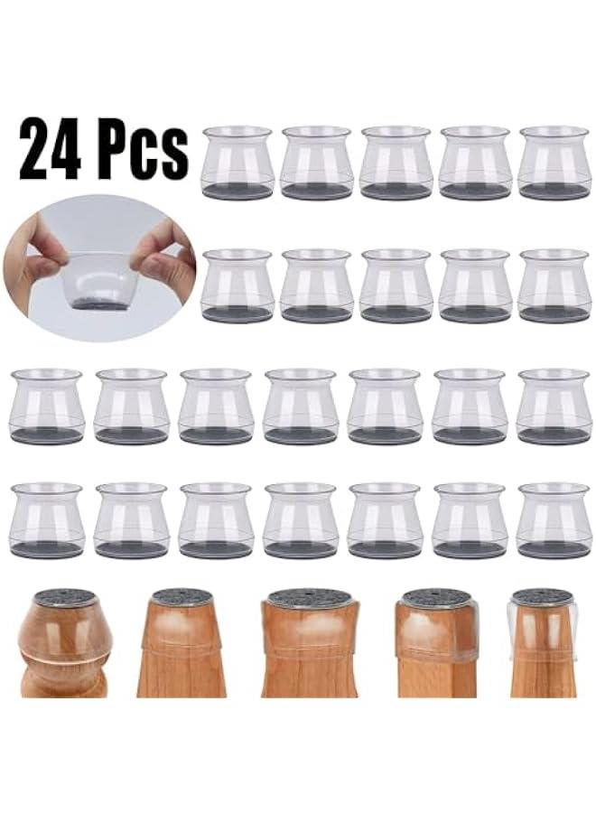 TRASSLE Chair Leg Floor Protectors 24PCS Furniture Sliders for Hardwood Floors, Silicone Chair Leg Protectors for Protecting Floors from Scratches and Noise - Image 2